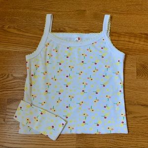 Floral yellow and white tank/cami